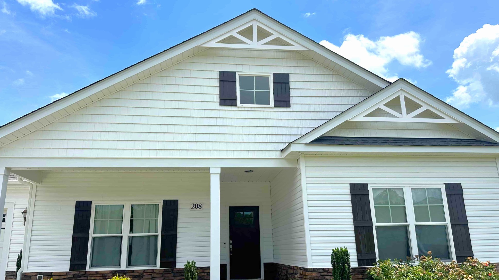 Clean home exterior after professional pressure washing